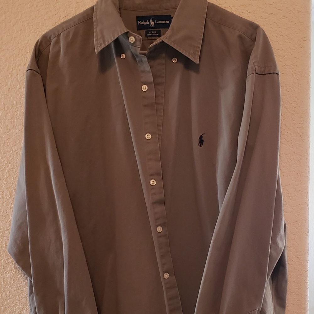 Ralph Lauren Long sleeve Shirt (Grey) (Large)